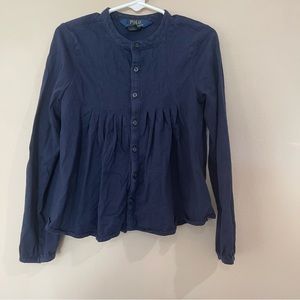 Polo Ralph Lauren Girls Blue Long Sleeve Blouse Size 6